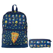 Kaukko Kids&Love Lacivert Zombie Pizza İlkokul Çanta ve Kalemlik Seti - Erkek Çocuk