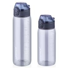 Uzspace 400 ve 500 ml Gri Tritan Okul Günlük ve Spor Matara/Suluk Seti