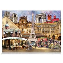 Star Puzzle 1000 Parçalık Fransa Kolajı ve Eyfel Kulesi Puzzle