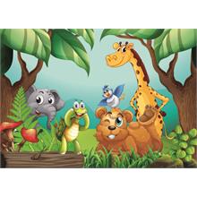 CarettaPuzzle® Neşeli Hayvanlar 96 Parça Eğitici Çocuk Puzzle