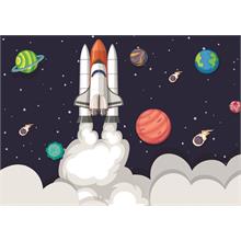 CarettaPuzzle® Uzaydaki Roket 54 Parça Eğitici Çocuk Puzzle/Yapboz