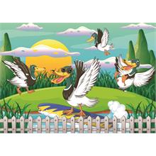 CarettaPuzzle® Ördekler Eğlence Parkında 54 Parça Eğitici Çocuk Puzzle/Yapboz