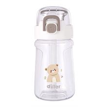 Diller 550 ml Pipetli ve Askılı Beyaz Kız ve Erkek Çocuk Matarası