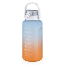 Vagonlife 2500 ml Mega Boy Renkli Motivasyon Matara - Beyaz - Taşıma Askılı Pipetli ve Pipetsiz