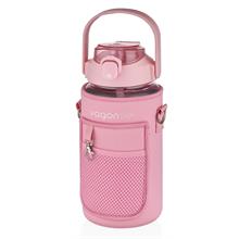 Vagıonlife 1500 ml Askılı Pipetli/Pipetsiz Kumaş Korumalı Pembe Spor ve Günlük Matara - Telefon Cepli