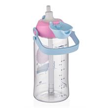 Uzspace 730 ml Pembe Kız Boyun Askılı Çocuk Matarası - Pipetli ve Pipetsiz Kullanım