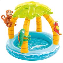 Intex 58417 Tropik Ada Gölgelikli Şişme Çocuk Havuzu 102cm - Şişirilebilir Oyun Havuzu