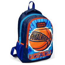 Coral High Lacivert Basketbol Desenli İlkokul ve Ortaokul Sırt Çantası Üç Bölmeli Erkek Çocuk