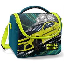 Coral High Erkek Çocuk Okul Beslenme Çantası - Yeşil-Sarı Yarış Arabası
