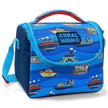Coral High Lacivert Mavi Gemi Desenli Erkek Çocuk Beslenme Çantası - Thermo Astarlı