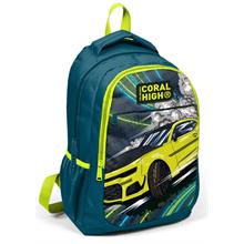 Coral High Nefti Sarı Araba Erkek Çocuk USB Çıkışlı İlkokul ve Ortaokul Sırt Çantası