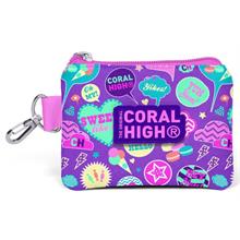 Coral High Lavanta Pembe Yazı Bozuk Para Çantası - Kız Çocuk