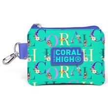 Coral High Yeşil Mavi Yazı Bozuk Para Çantası - Kız Çocuk