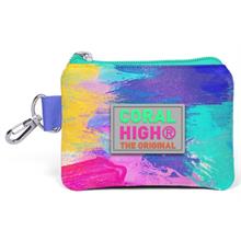 Coral High Renkli Fırça Darbeleri Bozuk Para Çantası - Kız Çocuk