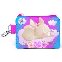 Coral High Pembe Mavi Tavşan Bozuk Para Çantası - Kız Çocuk