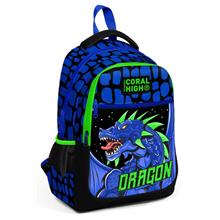 Coral High Üç Gözlü Erkek Çocuk İlk ve Orta Okul Çantası - Lacivert Yeşil Dragon