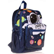 Kaukko Kids&Love Erkek Çocuk Siyah Astronot İlkokul Okul Sırt Çantası - Dört Gözlü