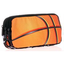 Kids&Love Üç Bölmeli Erkek Çocuk Kalem Çantası - Siyah Turuncu Basketbol Kalemlik