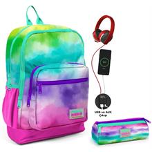 Coral High Renkli Boyama USB Soketli Okul Çantası ve Kalemlik Seti - Kız Çocuk