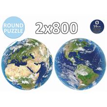 Educa 2x800 Parça Dünya Gezegeni Round Puzzle (Yuvarlak Puzzle)