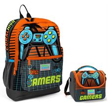 Coral High Turuncu Gamers Okul Sırt ve Beslenme Çantası Seti