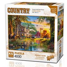 KS Games 4000 Parça Çiftlik Evinde Gün Batımı Puzzle