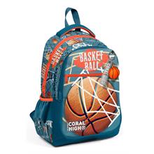 Coral High Nefti Turuncu Basketbol Desenli Erkek Çocuk İlkokul Çantası ve Günlük Sırt Çantası