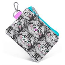 Coral High Gri Kedi Bozuk Para Çantası - Kız Çocuk
