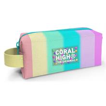 Coral High Renkli Çizgili Tek Bölmeli Kalemlik - Kız Çocuk Kalem Çantası