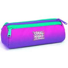 Coral High Pembe Mor Renk Geçişli Üç Bölmeli Kalem Çantası - Kız Çocuk
