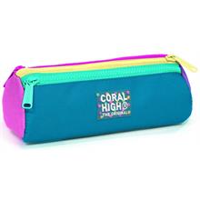 Coral High Pembe Pastel Renkli Üç Bölmeli Kalem Çantası - Kız Çocuk