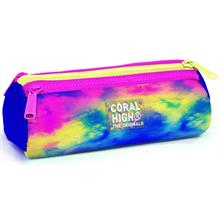 Coral High Renkli Batik Üç Bölmeli Kalem Çantası - Kız Çocuk
