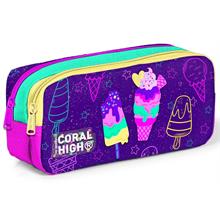 Coral High Mor Pembe Dondurma İki Bölmeli Kalem Çantası - Kız Çocuk
