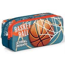 Coral High Nefti Turuncu Basketbol İki Bölmeli Kalem Çantası - Erkek Çocuk