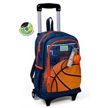 Coral High Işıklı Tekerlekli Turuncu Lacivert Basketbol Çekçek Okul Çantası - Erkek Çocuk