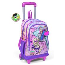 Coral High Işıklı Tekerlekli Pembe Mor Fashion Girl Çekçek Okul Çantası - Kız Çocuk