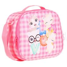 Kaukko Kids Isı Yalıtımlı Kız Çocuk Pembe Sevimli Love Beslenme Çantası