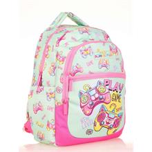Kaukko Kids Yeşil Pembe Oyun Konsolu Kız Çocuk Okul Sırt Çantası