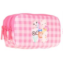 Kaukko Üç Bölmeli Pembe Sevimli Love Kız Çocuk Kalem Çantası