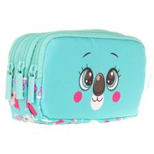 Kaukko Üç Bölmeli Sevimli Koala Yeşil Kız Çocuk Kalem Çantası