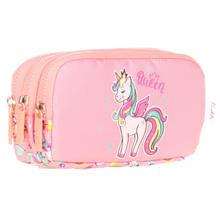 Kaukko Üç Bölmeli Unicorn Pembe Kız Çocuk Kalem Çantası