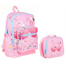 Kaukko İlkokul Sırt Çantası ve Beslenme Çantası Seti  - Pembe Flamingo - Kız Çocuk