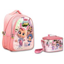 Cry Babies Tavşan Kulaklar İlkokul Sırt Çantası ve Beslenme Çantası Seti - Açık Pembe - Kız Çocuk