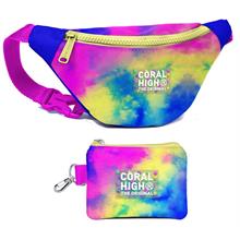 Coral High Kız Çocuk Renkli Batik Desenli Bel Çantası ve Bozuk Para Cüzdanı Set