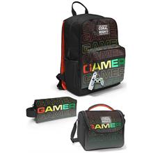 Coral High Siyah Gri Gamer 3 lü Okul Çanta Seti SET0123640
