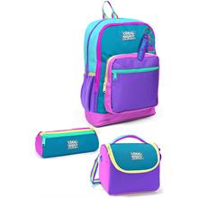 Coral High Kids Pembe Pastel Renkli 3lü Okul Çanta Seti SET0123759