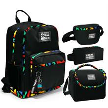 Coral High İlkokul/Ortaokul Çanta Seti ve Bel Çantası- Siyah Grafiti - Erkek Çocuk