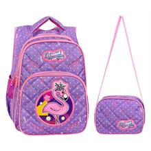 Waddell Lila Flamingo Desenli Kız Çocuk İlköğretim Okul Sırt Çantası Ve Beslenme Çantası