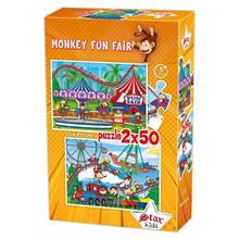 Star Puzzle 2x50 Parça Çocuk Puzzle - Maymun Lunaparkı