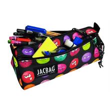 Jacbag Dual Prime İki Bölmeli Üçgen Emoji Çok Renkli Kadın/Kız Çocuk Kalem Çantası